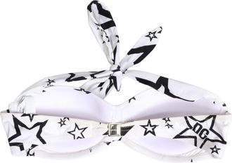 Dolce & Gabbana Womens White Millennials Star Padded Bandeau Underwear Elastane Nylon Clothing