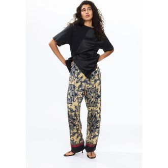 H&M Barrel Drawstring Trousers in Beige/paisley at Nordstrom, Size Xx-Large