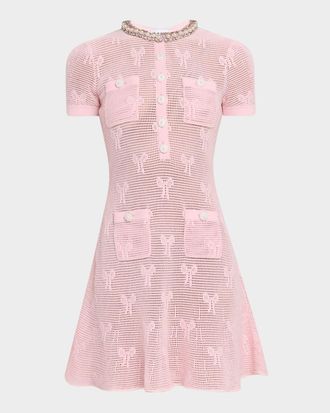 Self-Portrait デニムラッフルミニドレスuk4 新品