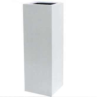 PRIMROSE White Stone Composite Effect Tall Cube Planter 100cm