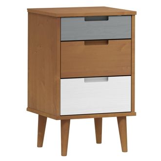 vidaXL Comodino Marrone Molde 40x35x65 Cm In Legno Massello Di Pino - Vidaxl