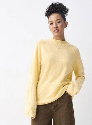 Twik Womens Rolled hem boucl&eacute; knit sweater