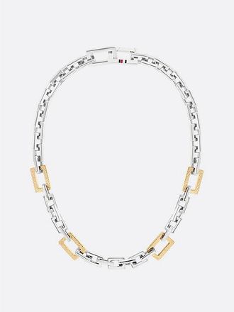Tommy Hilfiger Collar de cadena bitonal con monograma TH