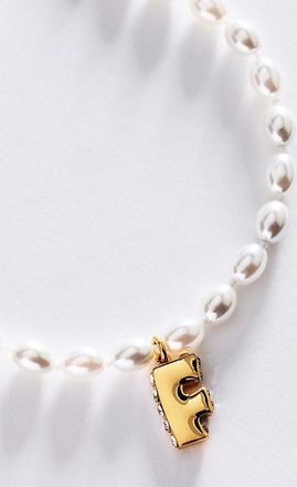 Anthropologie Pearl Initial Necklace