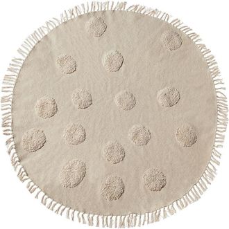 Beliani Beliani - Area Rug Cotton Round ø 140 cm Kids Decorative Tassels Beige Wahar