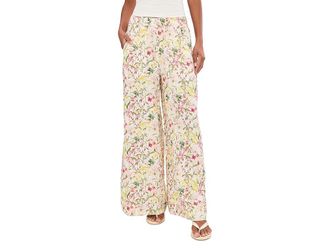 Vince Camuto Wide Leg Elastic Waist Pants Womens Clothing Raspberry Sorbet : SM, Linen/Rayon