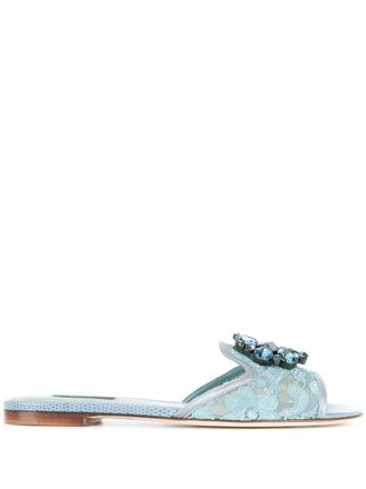 Dolce & Gabbana Slides con decorazione - Blu