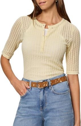 Sanctuary Going Place Pointelle Sweater in Lemon Drop Yellow at Nordstrom, Size X-Small