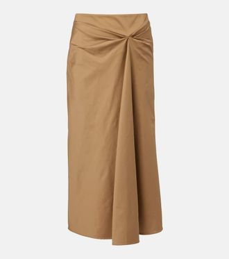 Max Mara Paggi cotton-blend satin midi skirt