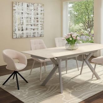 Kare Design Silla giratoria gina negro y beige