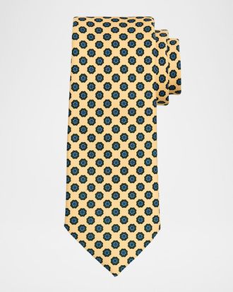 Dunhill Men & apos;s Silk Floral Medallion Mulberry Silk Tie
