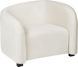 Beliani Armchair VELTADA Velvet Off-White