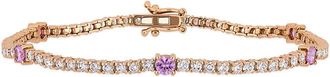 Rina Limor 14K Rose Gold 3.52 ct. tw. Diamond & Pink Sapphire Tennis Bracelet