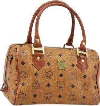 MCM Pre-owned Handbags, female, Brown, Size: ONE SIZE Pre-owned Boston Bag