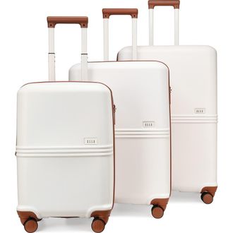 Elle Expedition 3 Piece Expandable Polycarbonate Spinner Luggage Set in White at Nordstrom