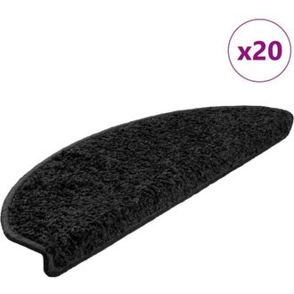 vidaXL vidaXL Tappetini per scale 20 pz 65x21x4 cm Nero Semicircolari Grandi