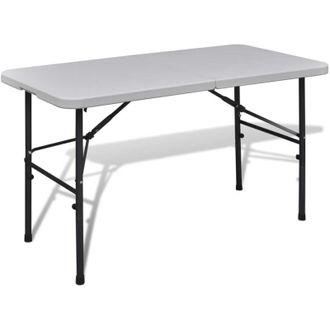 vidaXL Vidaxl - Tavolo Pieghevole da Giardino 122 cm in hdpe Bianco