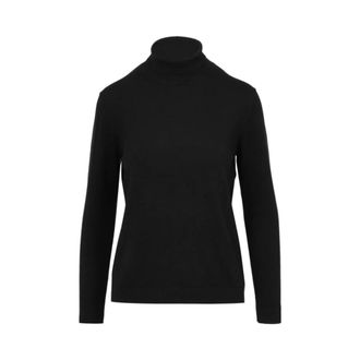 Max Mara Zwarte Coltrui in Tricotsteek - Dames - Coltruien - Zwart - L - Truien & Vesten