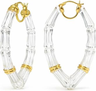 Gold & Honey Womens Vivienne Bamboo Lucite Hoop Earrings In Clear
