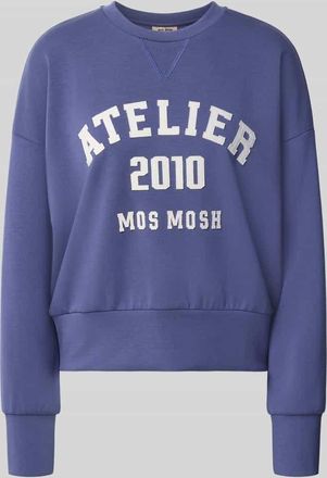 Mos Mosh Relaxed Fit Sweatshirt aus Viskose-Mix Modell Nima in Bleu, Gr&ouml;&szlig;e XL