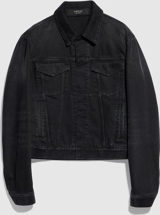 Gucci Washed Cotton Denim Jacket, Size 44 IT, Black