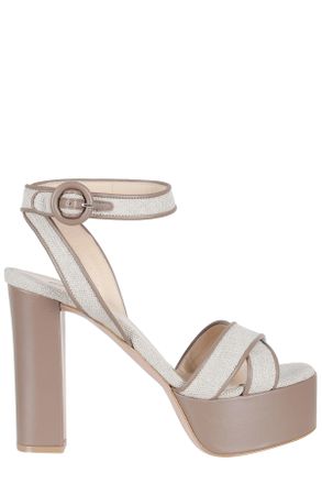 Roberto Festa Milano Brown/Beige Luanda Platform Ankle Strap Leather Sandals
