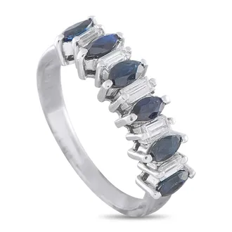Luxury Bazaar Platinum 0.25ct Diamond and Sapphire Ring MF01-070726