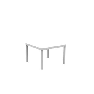 MondoViro Mesa de centro de jard&iacute;n cuadrada de metal blanco 40x40 cm 38,5h