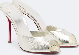 Christian Louboutin Mules Me Dolly de piel metalizada