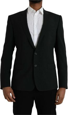 Dolce & Gabbana Blauwe Notch Jas Blazer Slim Fit - Heren - Blazers - Blauw - L - Jassen