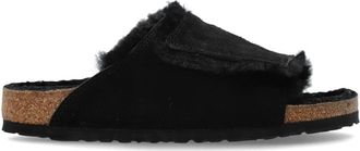 Birkenstock Solana Shearling - Heren - Sandalen - Zwart - 42 EU - Leer - Schoenen