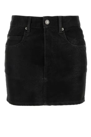 Isabel Marant Black Synthetic Leather Kimmy Mini Skirt