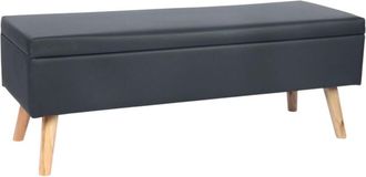 Relaxdays Relaxdays storage bench, upholstered, faux leather, wood, HWD: 40 x 110 x 40 cm, hallway, bedroom, black