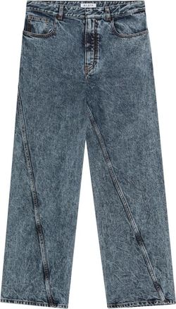 Alaia Jeans, Dames, Blauw, S, Wijde Jeans