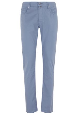 Jacob Cohen Light Blue Slim Bard Five-Pocket Cotton-Blend Pants