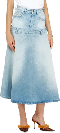 Diesel Denim skirt with layered design - Skirts - Woman - Blue