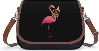 Generic Flamingo French Horn Fashion Womens Crossbody Bags Novelty Handbag Shoulder Bag Purse