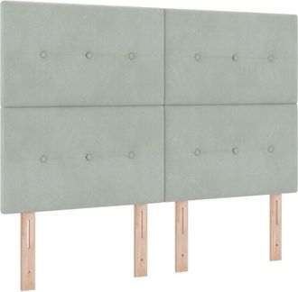 vidaXL Vidaxl - Headboard Wall-mounted with Headboard Light grey 160 cm Velvet
