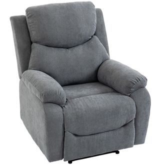HOMCOM Homcom Sill&oacute;n Relax Reclinable Manual, Tapizado En Tela Aspecto Lino, Reposapi&eacute;s, Reposabrazos, Acolchado Grueso, Butaca Reclinable Hasta 150&deg;, Girs