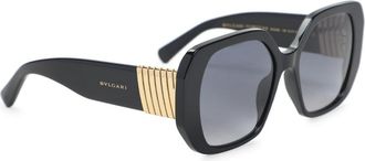 Bulgari Black Tubogas Acetate Sunglasses-Donna