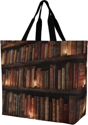 Generic Book Room Mysterious Library Shoulder Bag Reusable Shopping Bag Waterproof Shopping Bags For Work Picnic Yoga