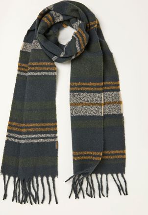 Fat Face FatFace Khaki Green Stripe Scarf