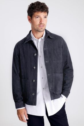 Moss Navy Suede Shacket