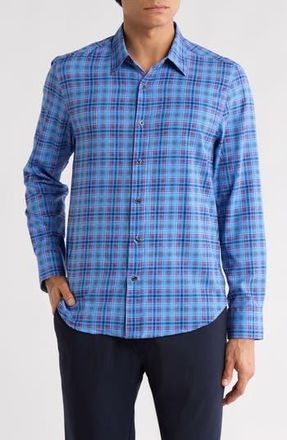 ConStruct Slim Fit Plaid Button-Up Shirt in Blue Purple at Nordstrom Rack, Size Xx-Large