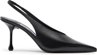 Jimmy Choo London Isa 80 Leather Slingback Pumps - Black