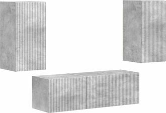 vidaXL Conjunto De Mueble Para Tv De Pared 4 Uds. Gris Concreto Vidaxl