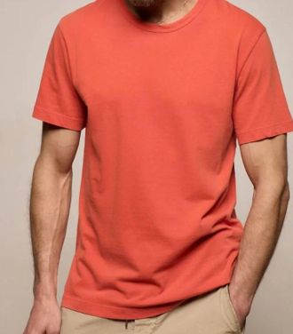 James Perse Short Sleeve Crew Neck Top In Blood Orange Pigment