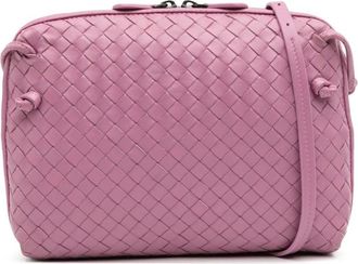 Bottega Veneta Pre-owned Cross Body Bags, female, Pink, Size: ONE SIZE Pre-owned Woven Leather Crossbody Bag