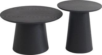 Vente-Unique Mesas de centro apilables chapado en roble - Negro - PIARI