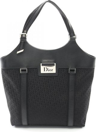 Dior Black Canvas Leather Tote Bag (Pre-Owned)